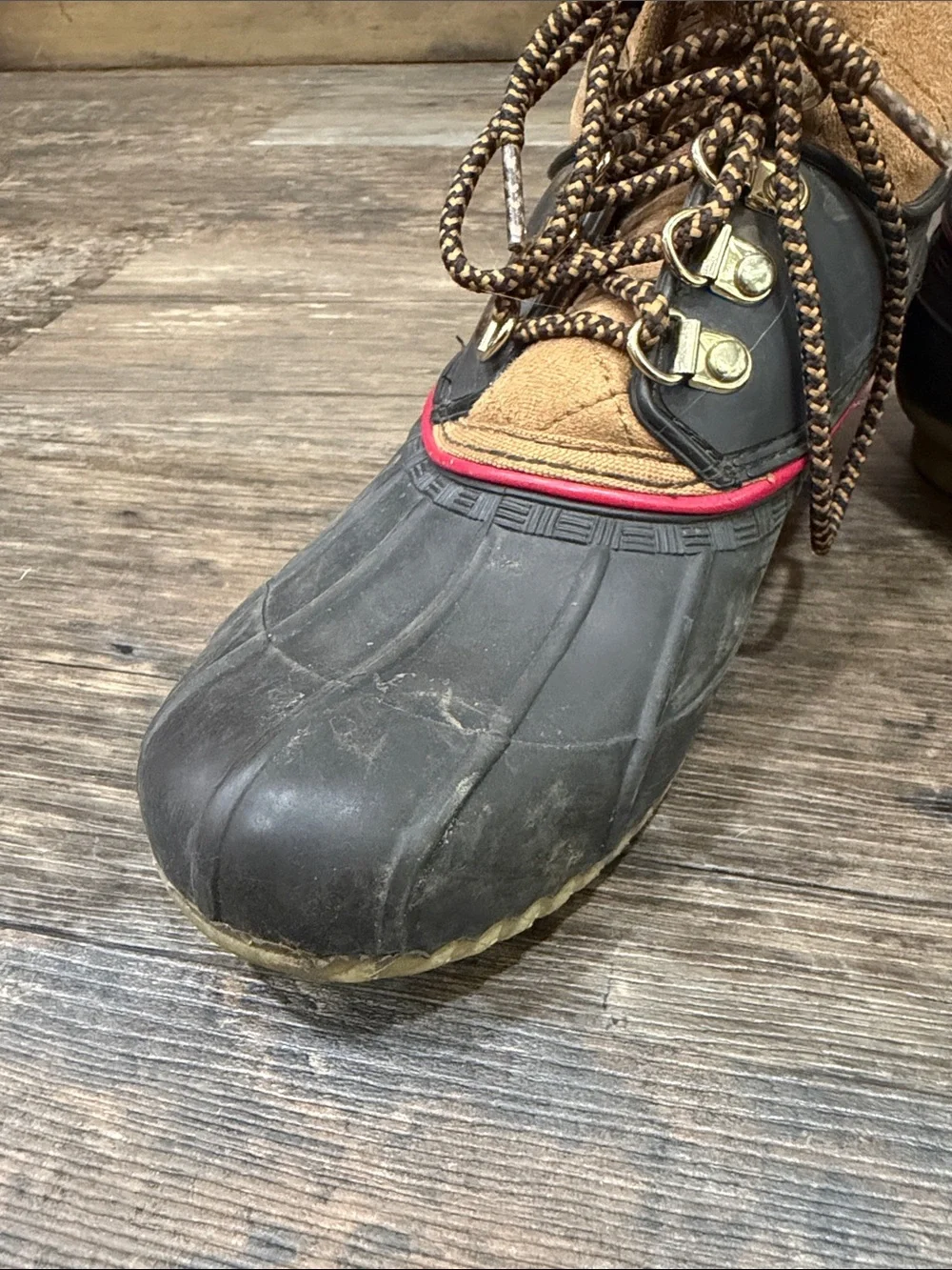 Tommy Hilfiger Brown and Black Winter Rain Duck Boots